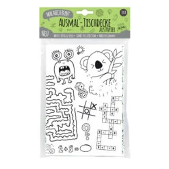 Ausmal-Tischdecke „Rätsel & Spiele“