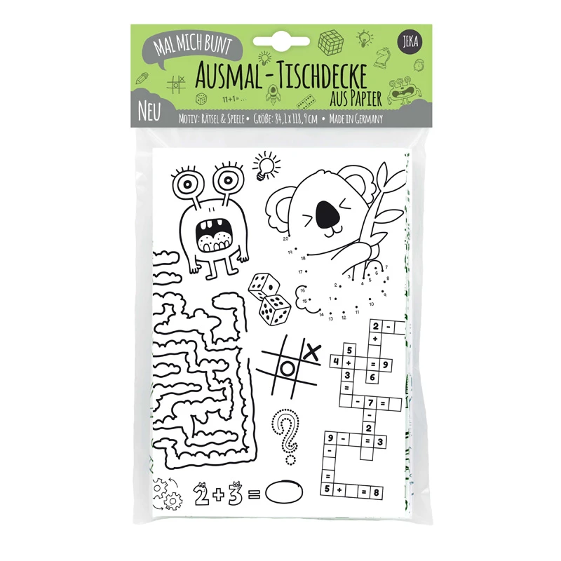 Ausmal-Tischdecke „Rätsel & Spiele“ 3 Ausmal-Tischdecke „Rätsel & Spiele“