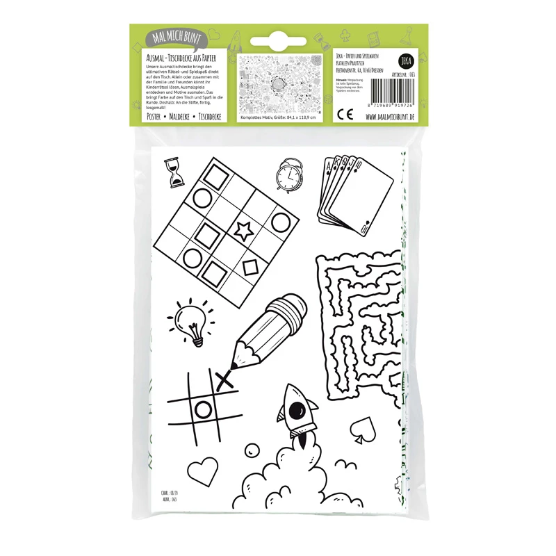 Ausmal-Tischdecke „Rätsel & Spiele“ 4 Ausmal-Tischdecke „Rätsel & Spiele“ – Bild 2