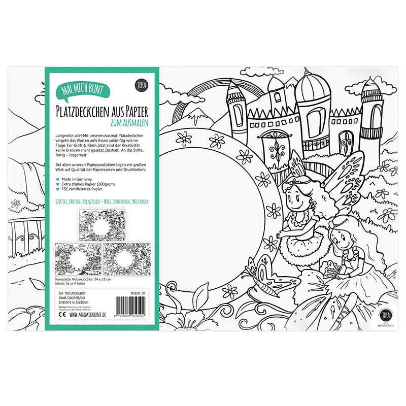 Platzsets „Motiv-Mix I“ Zum Ausmalen 4 Platzsets „Motiv-Mix I“ Zum Ausmalen – Bild 2