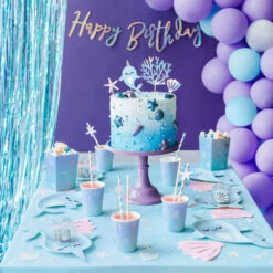 Partydeco Party-Vorhang (metallisch Blau) -Kinderspielzeug CRT 001ME 02 S