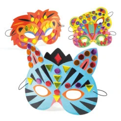 Djeco Mosaik-Masken „Dschungeltiere“ -Kinderspielzeug DJ07900 DIY Mosaik Masken Dschungeltiere 3