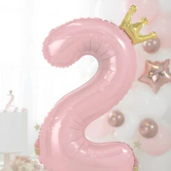 Partydeco Stehender Folienballon Mit Ziffer (1-9, Hellrosa) 38 Partydeco Stehender Folienballon Mit Ziffer (1-9, Hellrosa) -Kinderspielzeug FB126M 2 081J 02 S