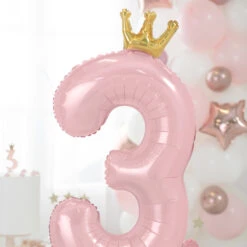 Partydeco Stehender Folienballon Mit Ziffer (1-9, Hellrosa) 36 Partydeco Stehender Folienballon Mit Ziffer (1-9, Hellrosa) -Kinderspielzeug FB126M 3 081J 02 S