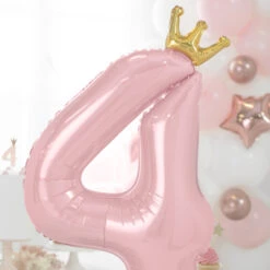 Partydeco Stehender Folienballon Mit Ziffer (1-9, Hellrosa) 34 Partydeco Stehender Folienballon Mit Ziffer (1-9, Hellrosa) -Kinderspielzeug FB126M 4 081J 02 S