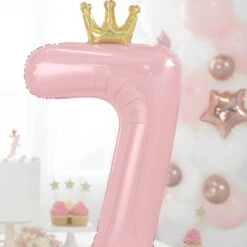 Partydeco Stehender Folienballon Mit Ziffer (1-9, Hellrosa) 28 Partydeco Stehender Folienballon Mit Ziffer (1-9, Hellrosa) -Kinderspielzeug FB126M 7 081J 02 S
