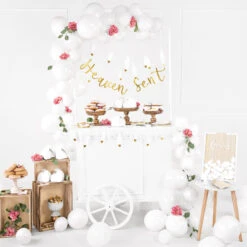 Partydeco Feder-Girlande (weiß) -Kinderspielzeug GL15 008 019M 05 S