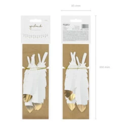 Partydeco Feder-Girlande (weiß) -Kinderspielzeug GL15 008 019M op 01 S