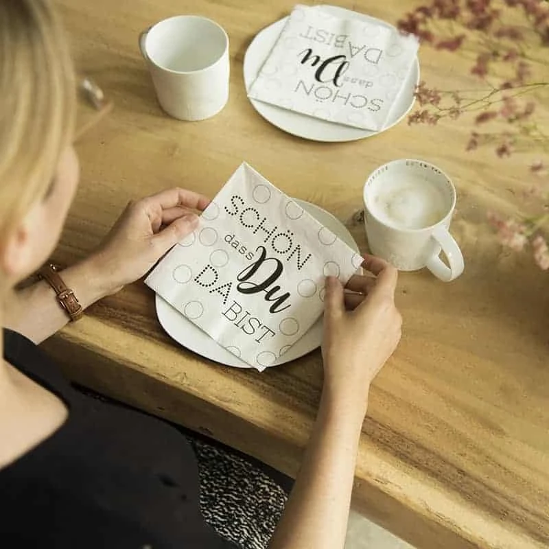 Papier-Servietten „Schön, Dass Du Da Bist“ 3 Papier-Servietten „Schön, Dass Du Da Bist“