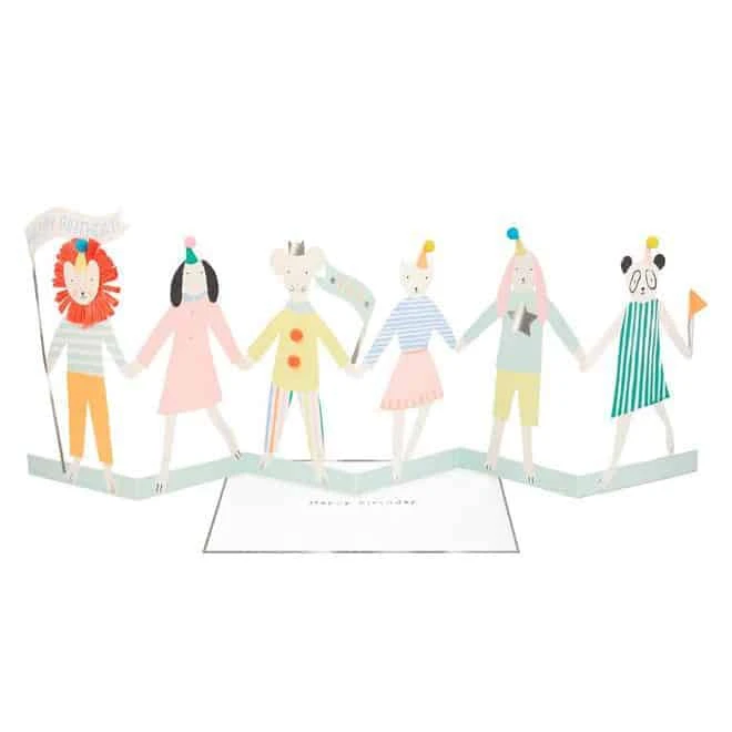 Ziehharmonika-Glückwunschkarte „Partytiere“ Von Meri Meri 3 Ziehharmonika-Glückwunschkarte „Partytiere“ Von Meri Meri