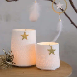 Porzellanlicht „Merry Christmas“