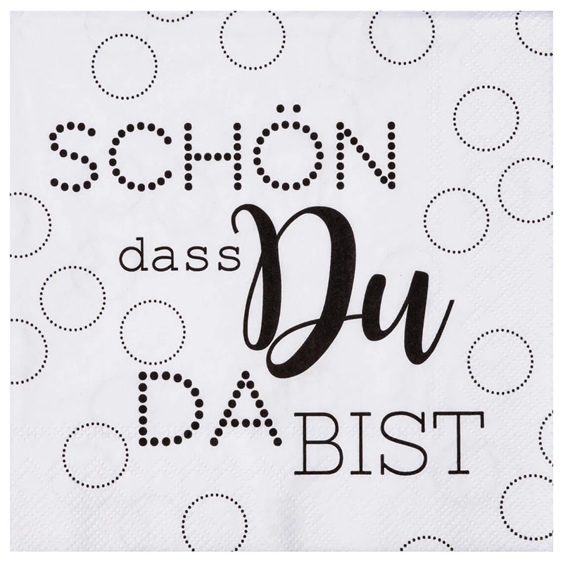 Papier-Servietten „Schön, Dass Du Da Bist“ 4 Papier-Servietten „Schön, Dass Du Da Bist“ – Bild 2
