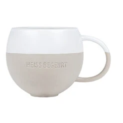 Steinzeug-Tasse „Heiss Begehrt“