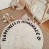 Runder Webteppich „Happiness Is Homemade“ -Kinderspielzeug Teppich Homemade1