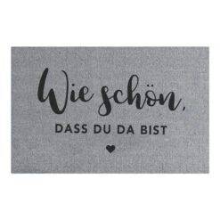 Fußmatte „Wie Schön, Dass Du Da Bist“ (Grau, Waschbar) -Kinderspielzeug Teppich WieschoenGrau