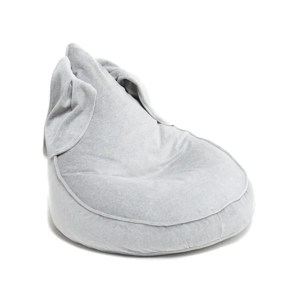 Samt-Sitzsack „Hase“ (grau) Von Wigiwama 4 Samt-Sitzsack „Hase“ (grau) Von Wigiwama – Bild 2