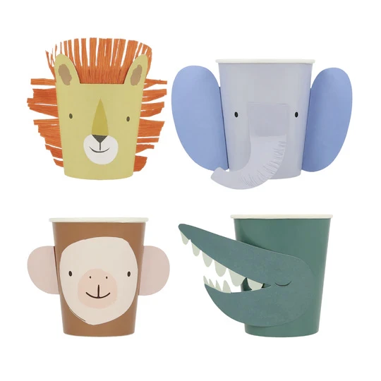 Meri-Meri „Tier-Parade“ Charakter Pappbecher Von Meri Meri 3 Meri-Meri „Tier-Parade“ Charakter Pappbecher Von Meri Meri