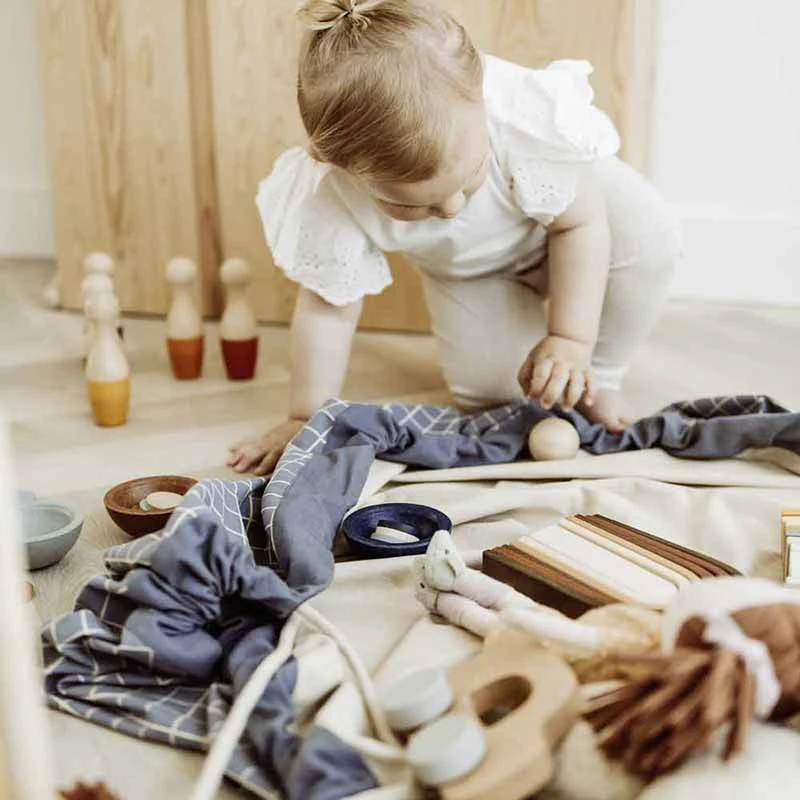 „Grid Blue“ Toy Storage Bag (2 In 1 Spielmatte) 5 „Grid Blue“ Toy Storage Bag (2 In 1 Spielmatte) – Bild 3