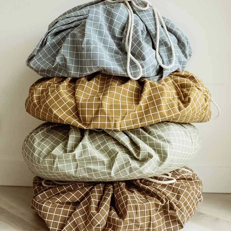 „Grid Blue“ Toy Storage Bag (2 In 1 Spielmatte) 7 „Grid Blue“ Toy Storage Bag (2 In 1 Spielmatte) – Bild 5