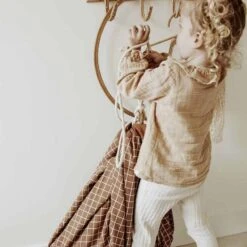 „Grid Brown“ Toy Storage Bag (2 In 1 Spielmatte) -Kinderspielzeug grid brown2