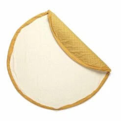 „Grid Mustard“ Toy Storage Bag (2 In 1 Spielmatte) -Kinderspielzeug grid mustard1