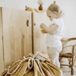 „Grid Mustard“ Toy Storage Bag (2 In 1 Spielmatte) -Kinderspielzeug grid mustard9