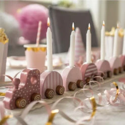 JaBaDaBaDo Zug-Geburtstagskerzenhalter (pink)