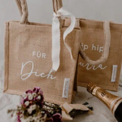 Mini-Jutetasche „Für Dich“ & „Hip Hip Hurra“