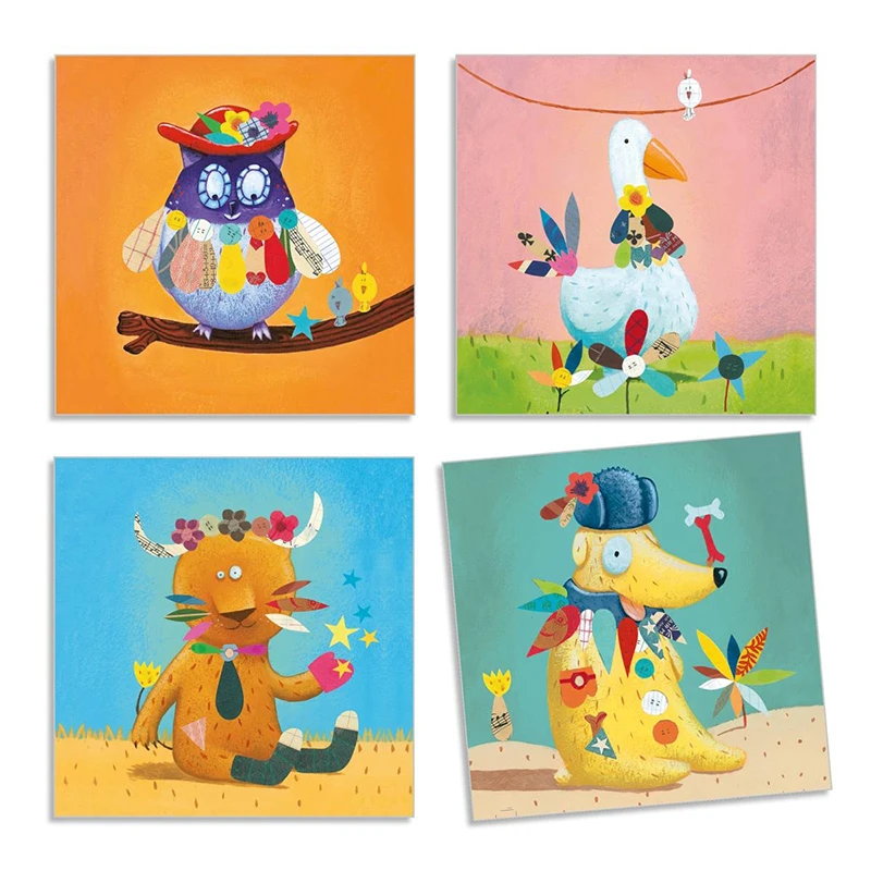 Djeco Stickerbilder „Tiere“ Mit Collage-Tasche 5 Djeco Stickerbilder „Tiere“ Mit Collage-Tasche – Bild 3