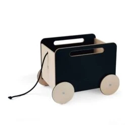 Holz-Spielzeugkiste Auf Rädern (schwarz, Mit Tafel-Oberfläche) -Kinderspielzeug toy chest on wheels blackboard