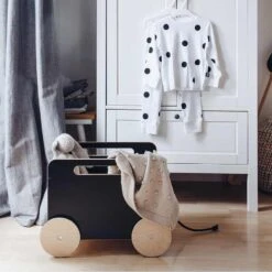 Holz-Spielzeugkiste Auf Rädern (schwarz, Mit Tafel-Oberfläche) -Kinderspielzeug toy chest on wheels blackboard4
