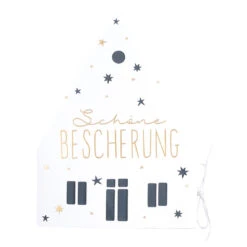 Weihnachtshauskarte „Schöne Bescherung“